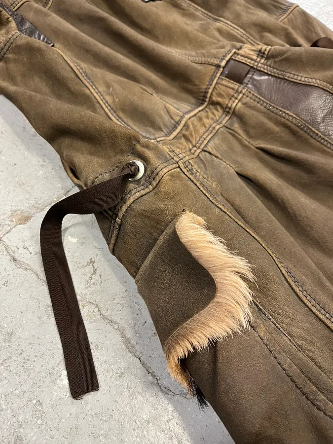 2000s Marithé + François Girbaud Fur Brown Leather Jacket PeZpBwn 13