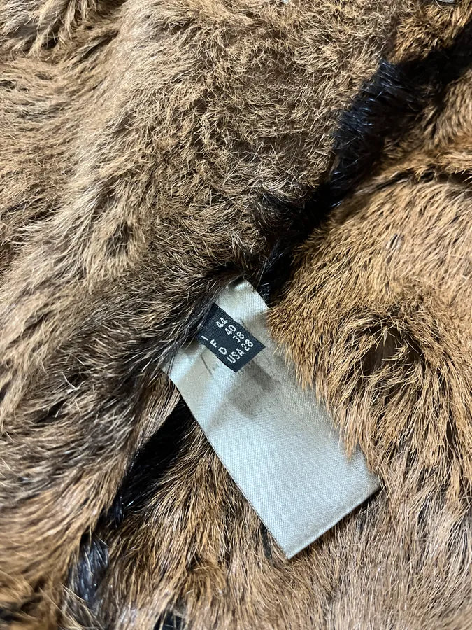 2000s Marithé + François Girbaud Fur Brown Leather Jacket PeZpBwn 12