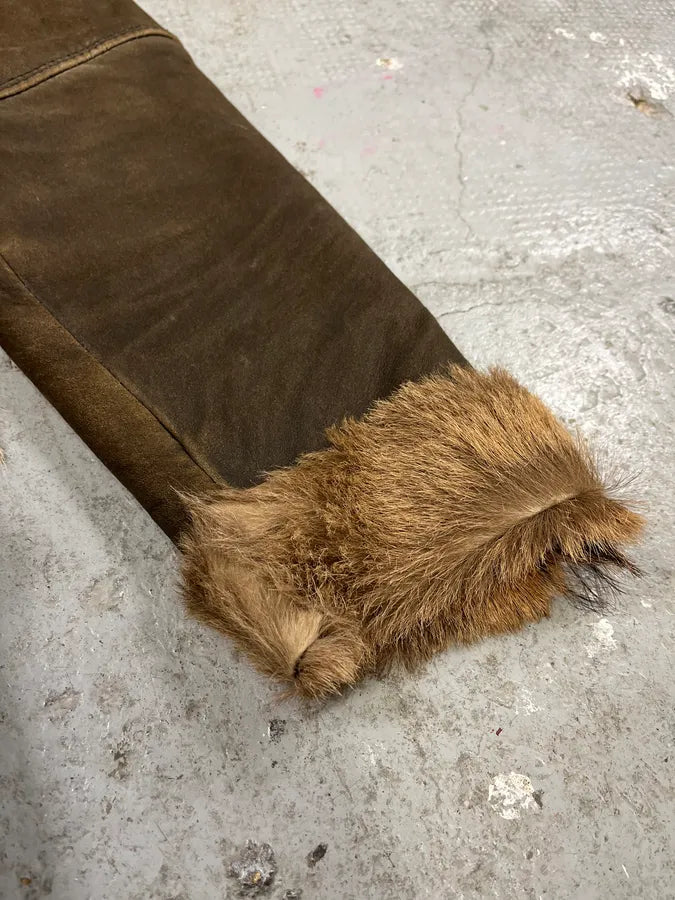 2000s Marithé + François Girbaud Fur Brown Leather Jacket PeZpBwn 9