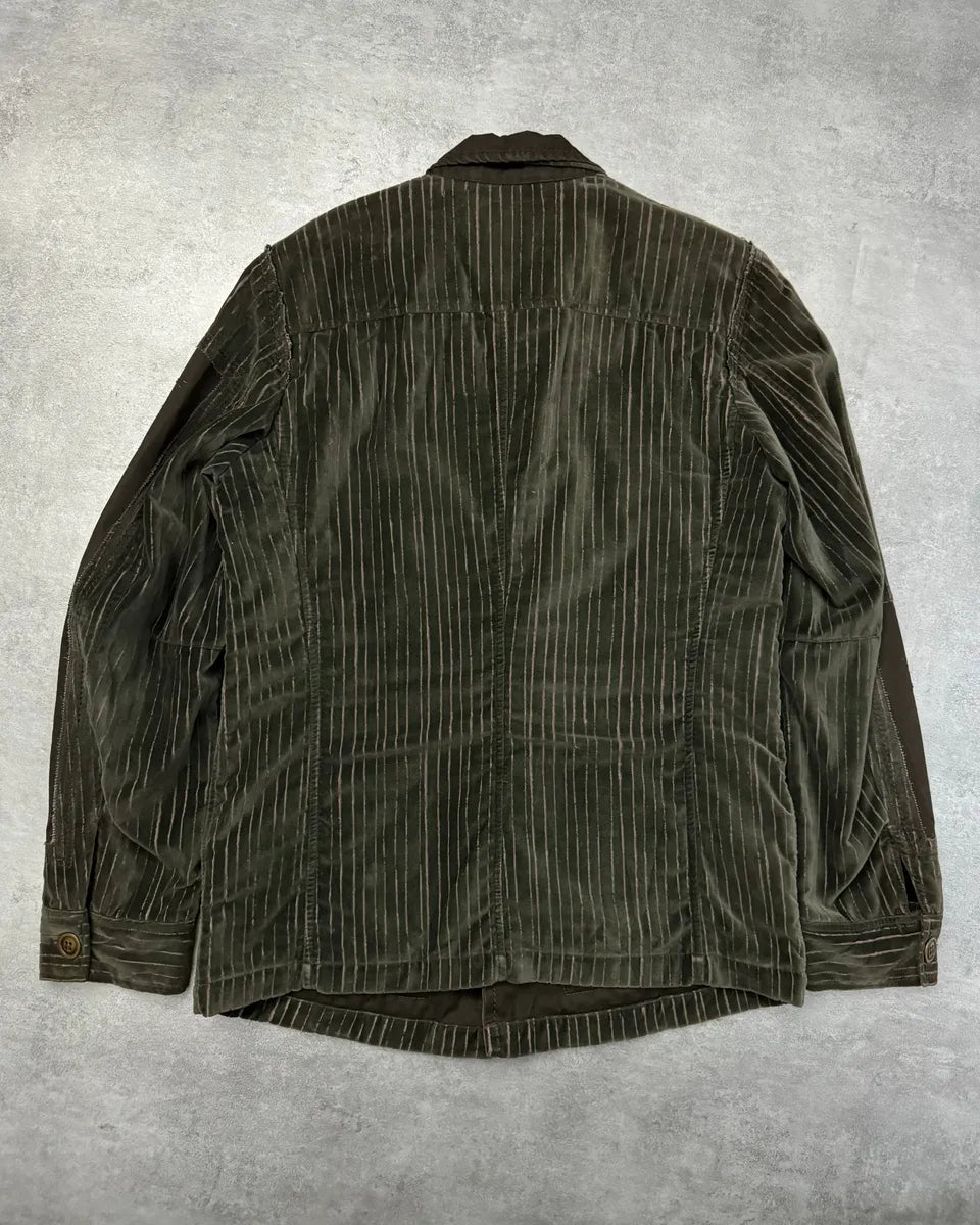 2000s Marithé + François Girbaud Green & Brown Velvet Signature Jacket iWaXjts 1
