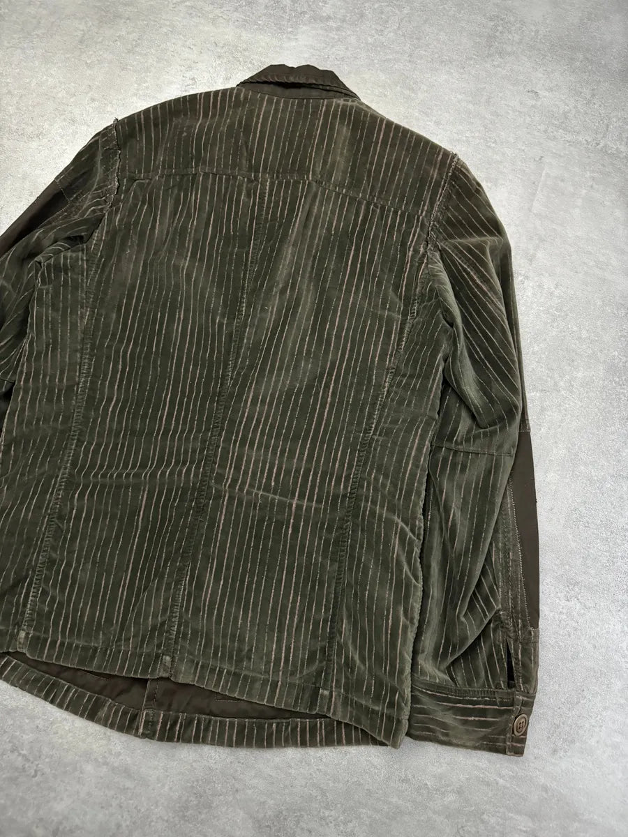 2000s Marithé + François Girbaud Green & Brown Velvet Signature Jacket iWaXjts 2