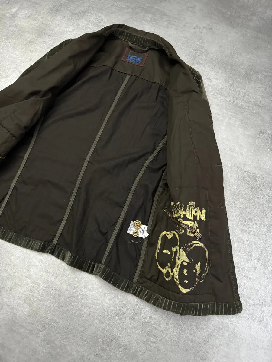 2000s Marithé + François Girbaud Green & Brown Velvet Signature Jacket iWaXjts 5