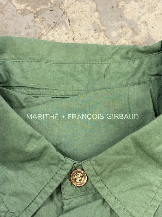 2000s Marithé + François Girbaud Green Embroidered Shirt wtgrrwL 6