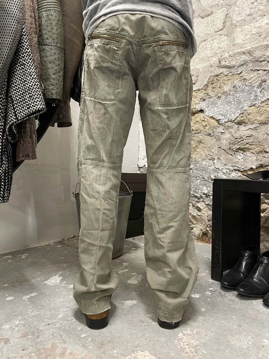2000s Marithé + François Girbaud Green Faded Brut Pants (S) 3