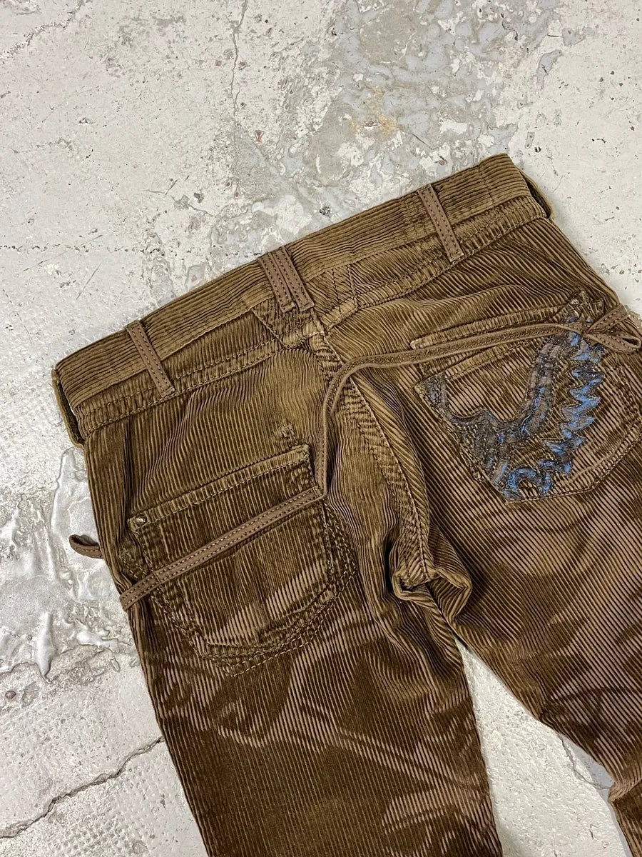 2000s Marithé + François Girbaud Green Velvet Tagged Printed Pants COekfUv 7