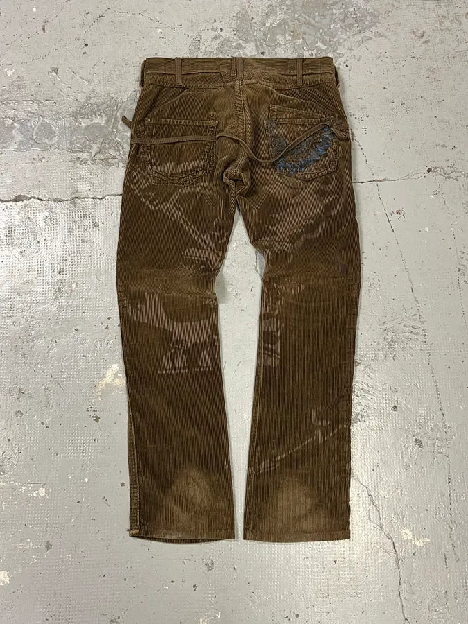 2000s Marithé + François Girbaud Green Velvet Tagged Printed Pants COekfUv 6