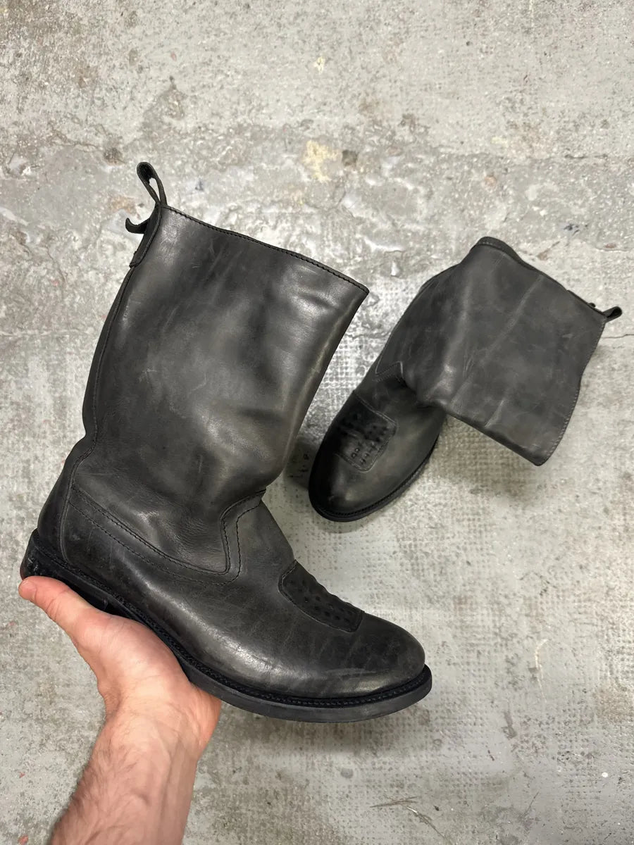2000s Marithé + François Girbaud Grey Ankle Leather Boots (42eu/us8.5) vVwOwGH 0