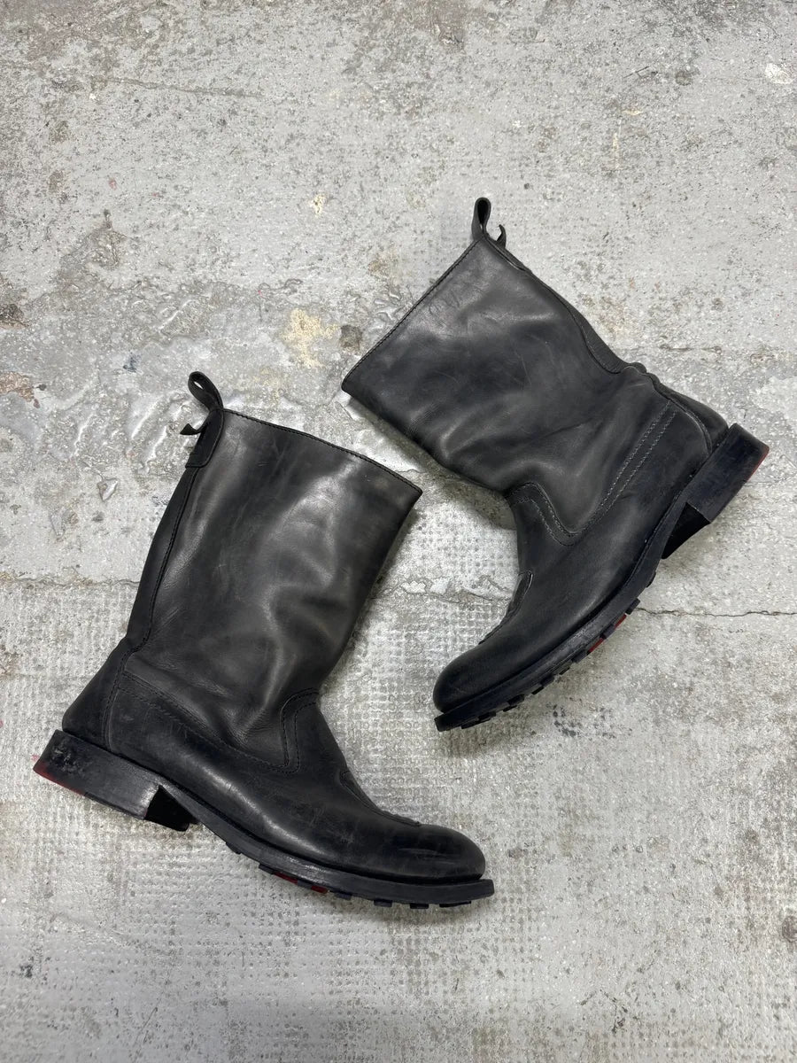 2000s Marithé + François Girbaud Grey Ankle Leather Boots (42eu/us8.5) vVwOwGH 3