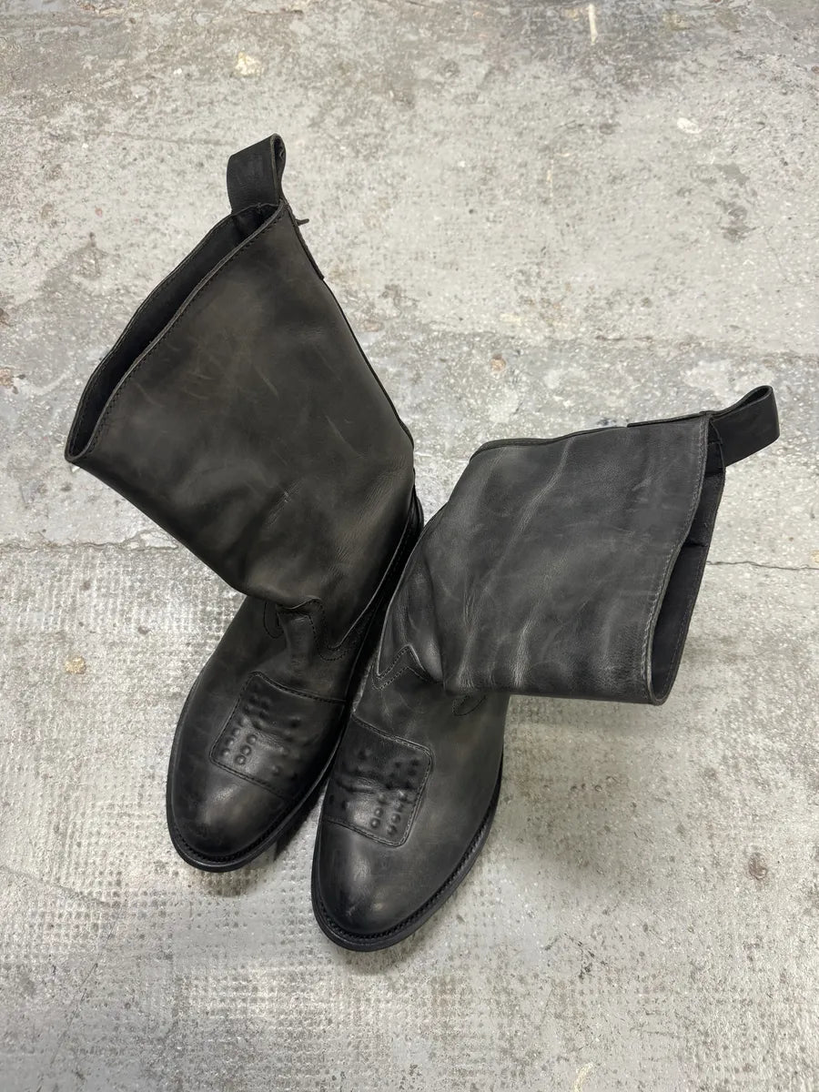 2000s Marithé + François Girbaud Grey Ankle Leather Boots (42eu/us8.5) vVwOwGH 5