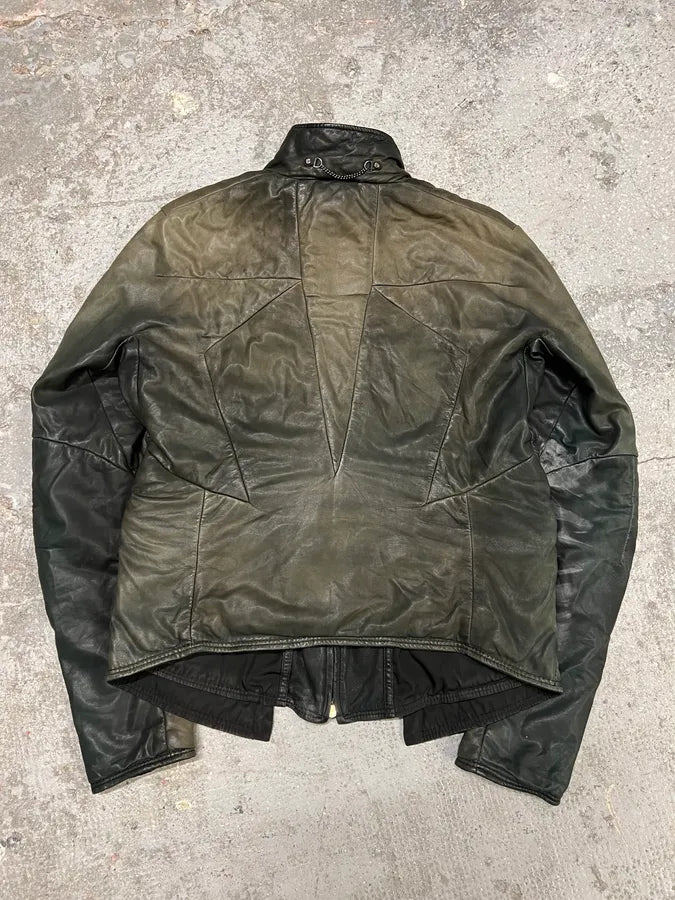 2000s Marithé + François Girbaud Grey Brut Leather Jacket (M) 1