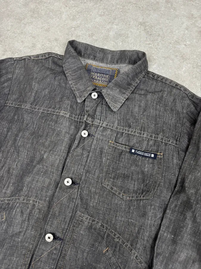 2000s Marithé + François Girbaud Grey Denim Trucker Jacket lmbYOyC 4