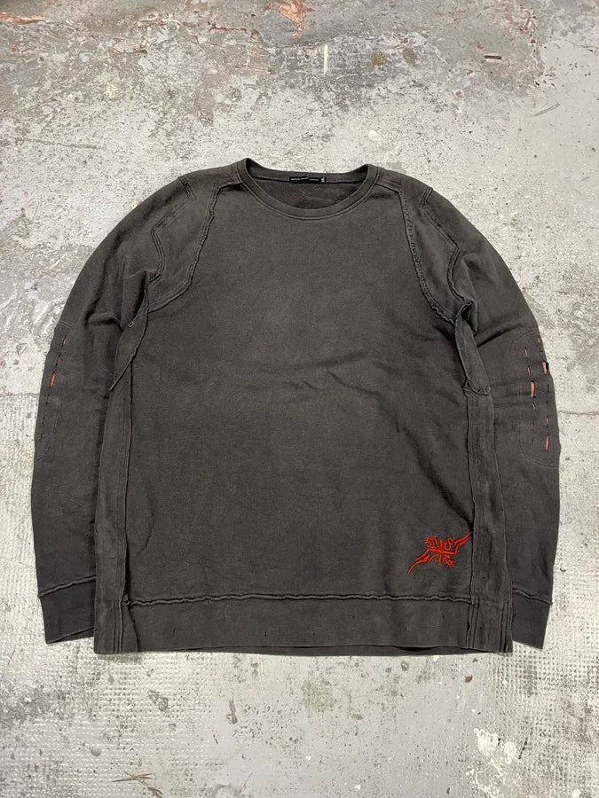 2000s Marithé + François Girbaud Grey Distressed Sweater PWLFMNv 0