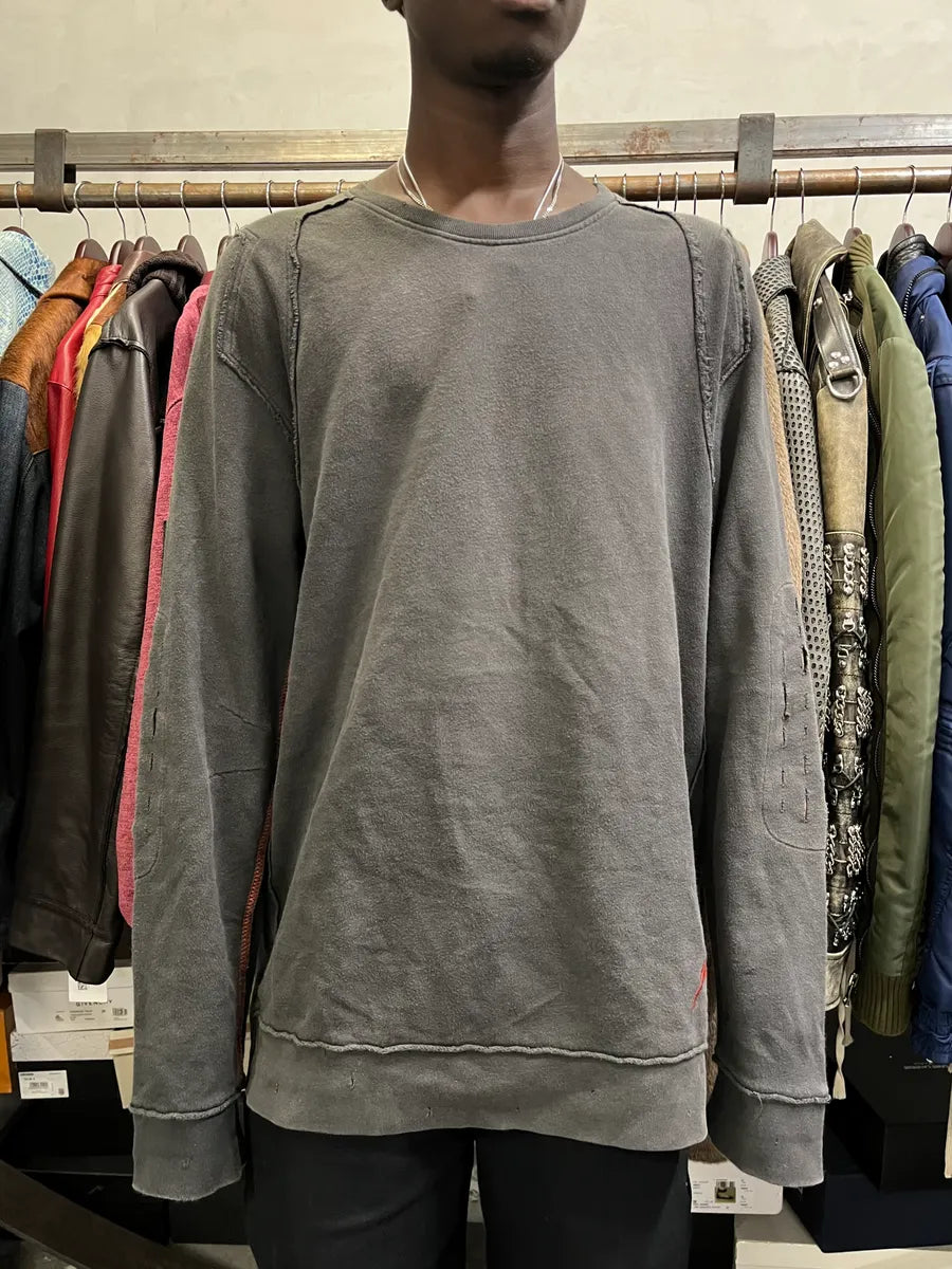 2000s Marithé + François Girbaud Grey Distressed Sweater PWLFMNv 1