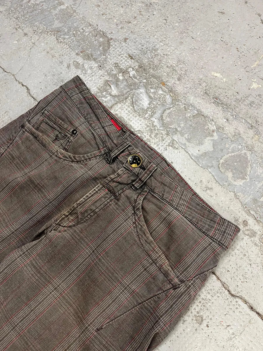 2000s Marithé + François Girbaud Grey & Brown Houndstooth Cozy Pants zCcqIDA 8