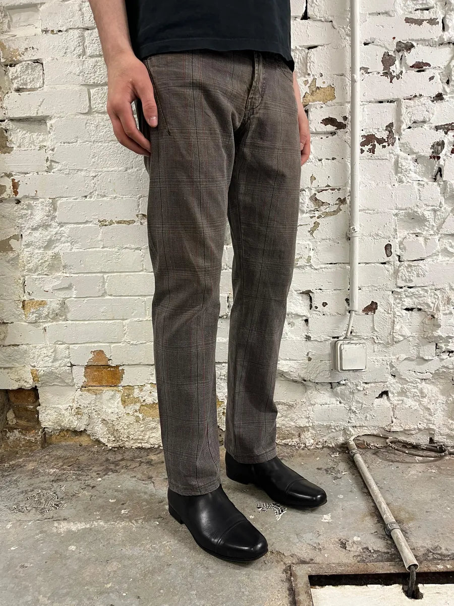 2000s Marithé + François Girbaud Grey & Brown Houndstooth Cozy Pants zCcqIDA 2