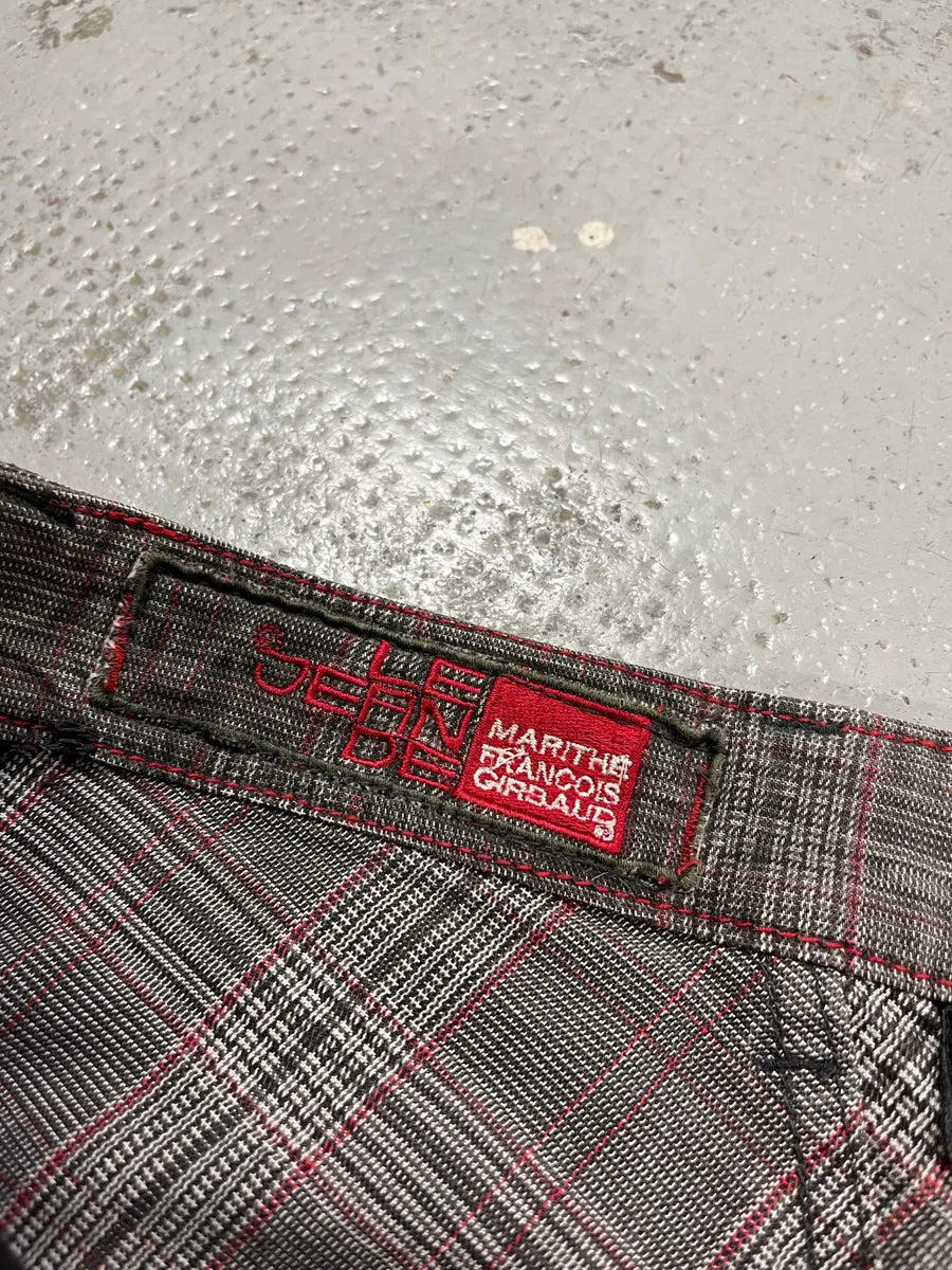 2000s Marithé + François Girbaud Grey & Brown Houndstooth Cozy Pants zCcqIDA 12