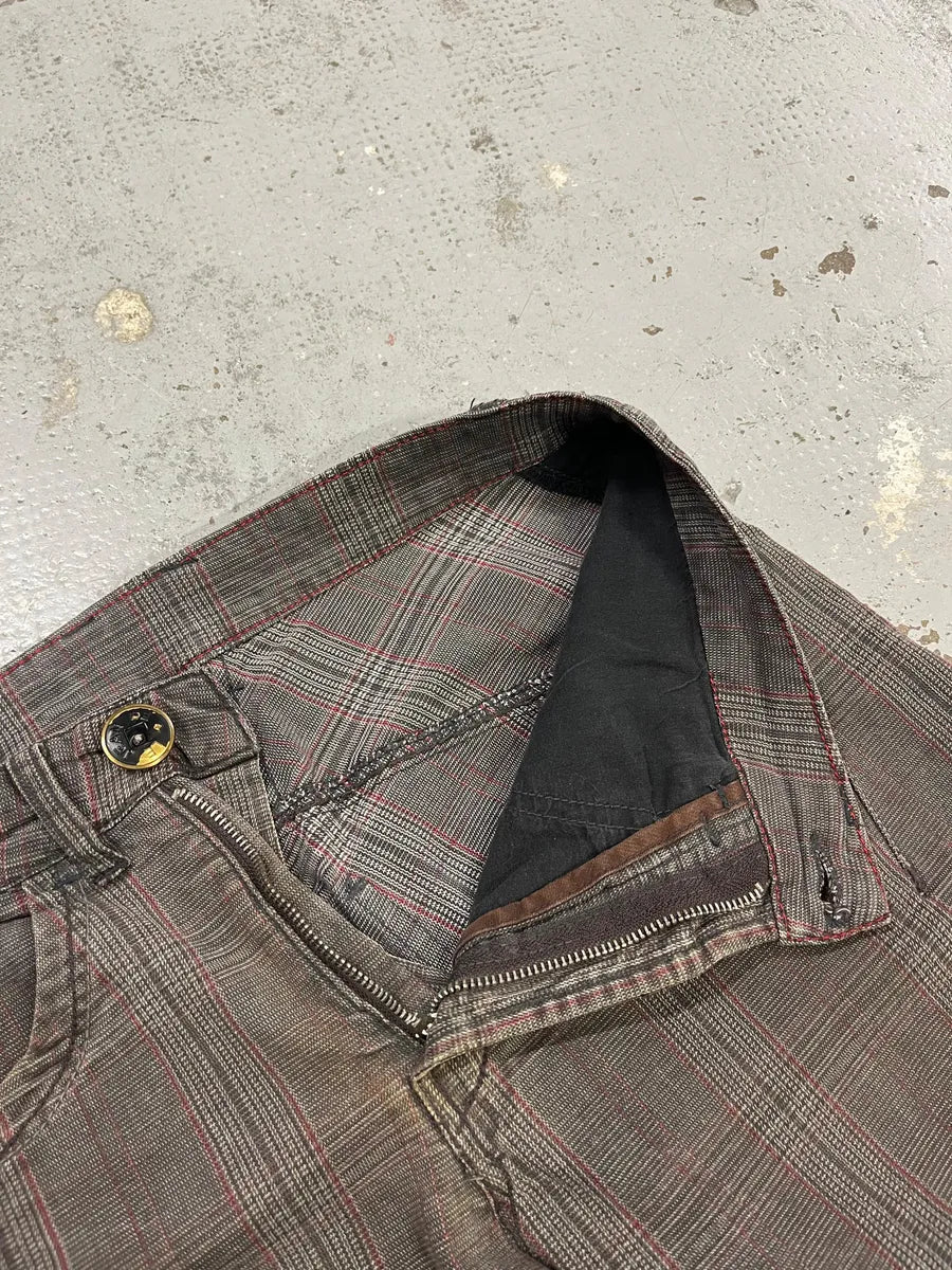 2000s Marithé + François Girbaud Grey & Brown Houndstooth Cozy Pants zCcqIDA 11