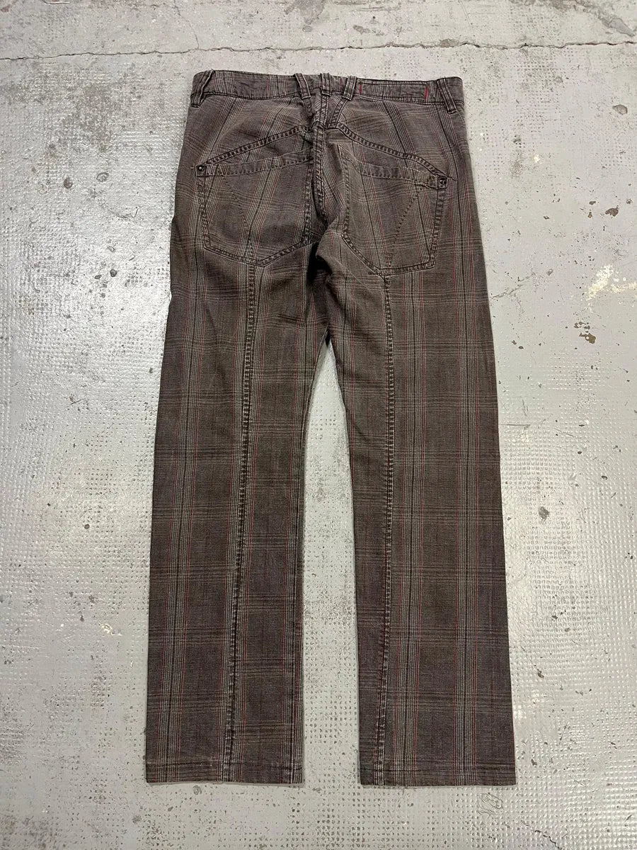 2000s Marithé + François Girbaud Grey & Brown Houndstooth Cozy Pants zCcqIDA 6