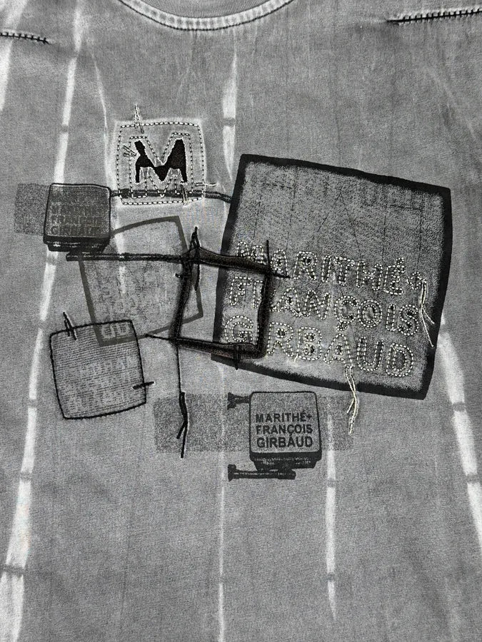 2000s Marithé + François Girbaud Grey Patchwork Longsleeve iaOQlFo 6