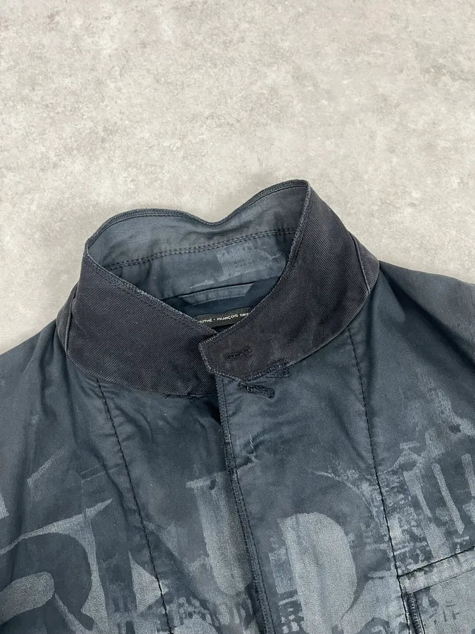 2000s Marithé + François Girbaud Dark Grey Printed Abstract Blazer Jacket ZrMYlRr 5