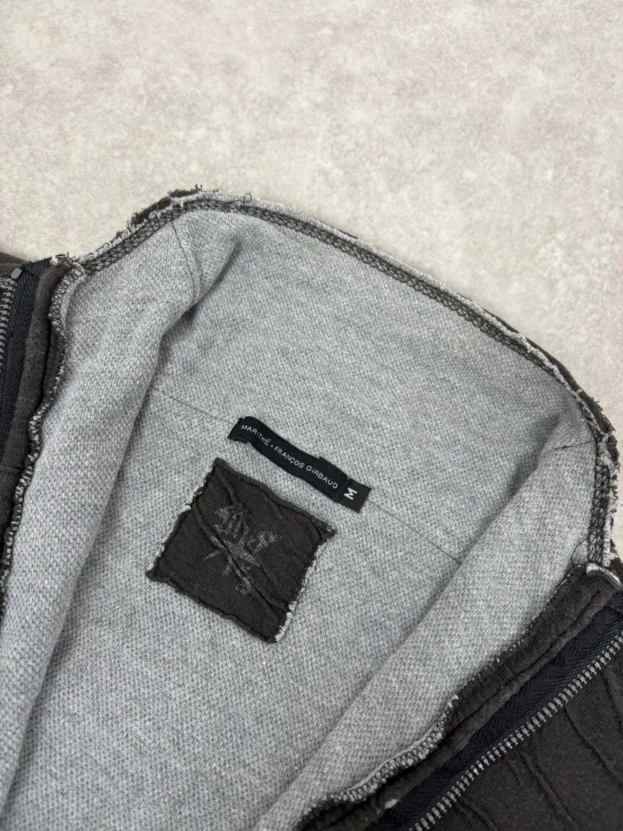 2000s Marithé + François Girbaud Grey Relief Scares Zip-up Sweater sPnRhCC 4