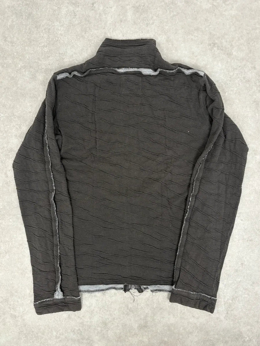 2000s Marithé + François Girbaud Grey Relief Scares Zip-up Sweater sPnRhCC 5