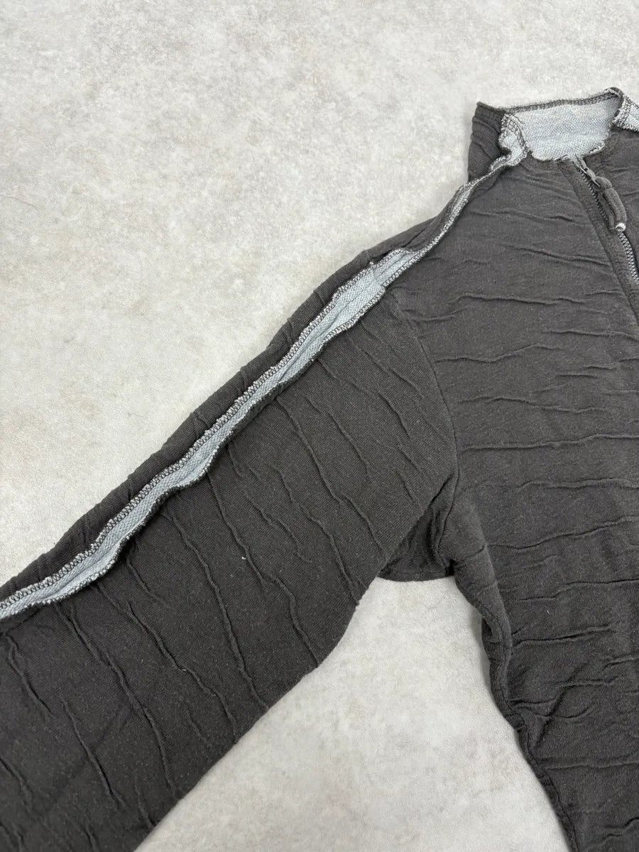 2000s Marithé + François Girbaud Grey Relief Scares Zip-up Sweater sPnRhCC 6