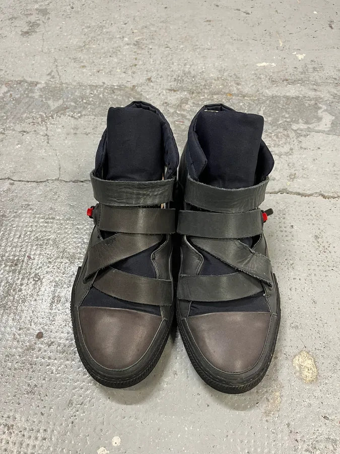 2000s Marithé + François Girbaud Grey Scratches Leather Sneakers iCrijKd 1