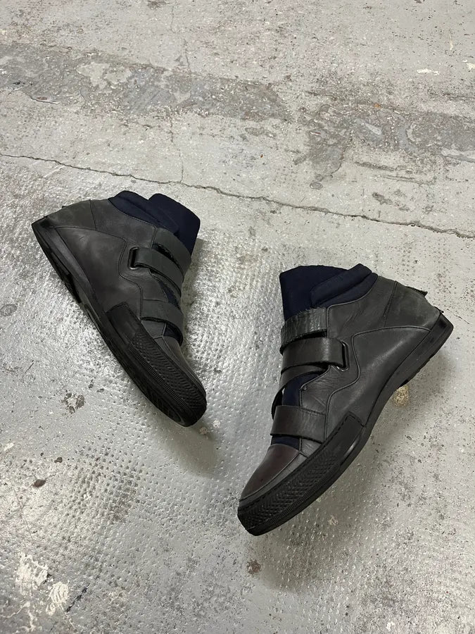 2000s Marithé + François Girbaud Grey Scratches Leather Sneakers iCrijKd 3