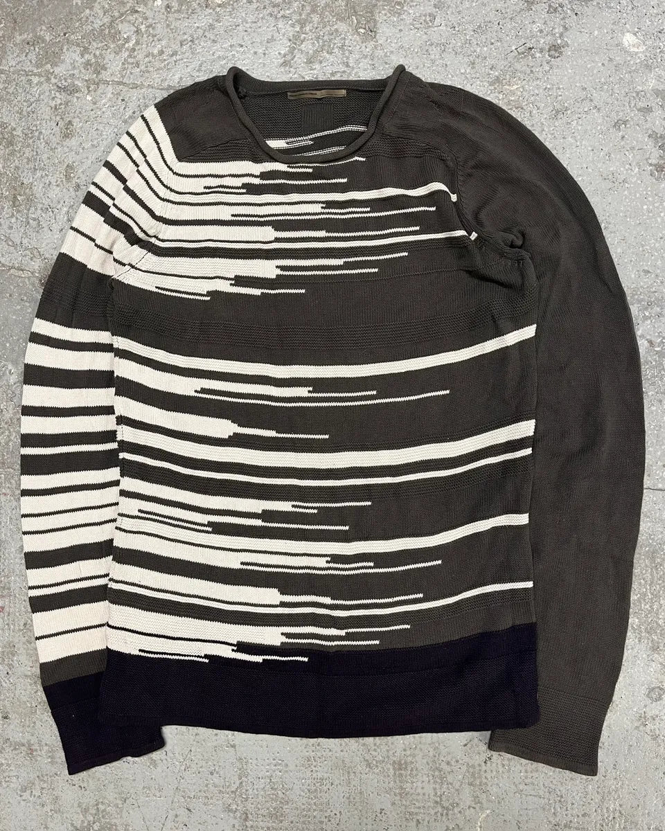 2000s Marithé + François Girbaud Grey Stripped Sweater (L) uBHsWIw 0