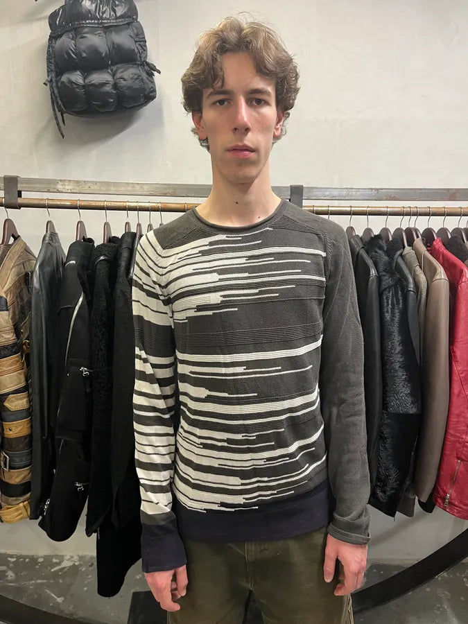 2000s Marithé + François Girbaud Grey Stripped Sweater (L) uBHsWIw 1