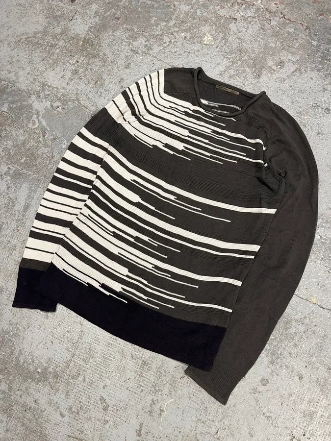 2000s Marithé + François Girbaud Grey Stripped Sweater (L) uBHsWIw 3