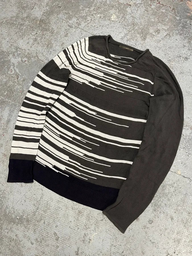 2000s Marithé + François Girbaud Grey Stripped Sweater (L) uBHsWIw 4