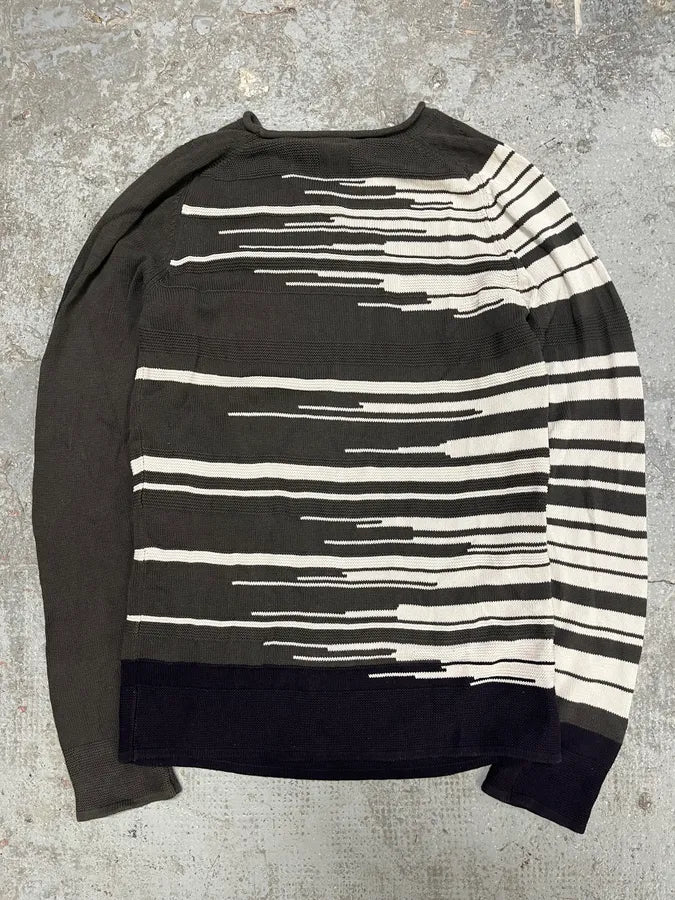2000s Marithé + François Girbaud Grey Stripped Sweater (L) uBHsWIw 5