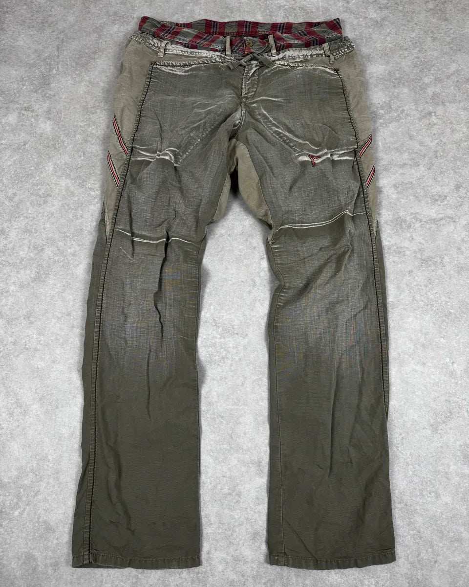 2000s Marithé + François Girbaud Khaki Green Complexed Cozy Pants kJjCOZm 0