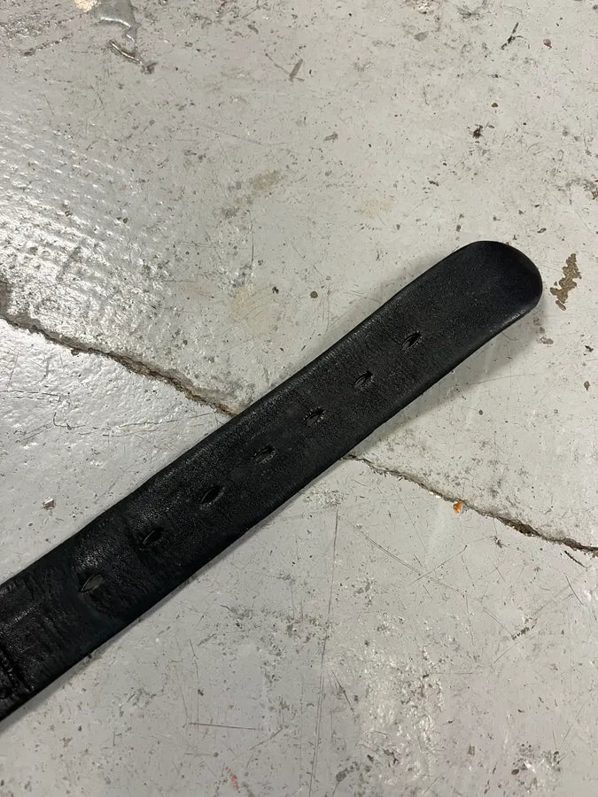 2000s Marithé + François Girbaud Metal Black Leather Belt UtdqKbK 6