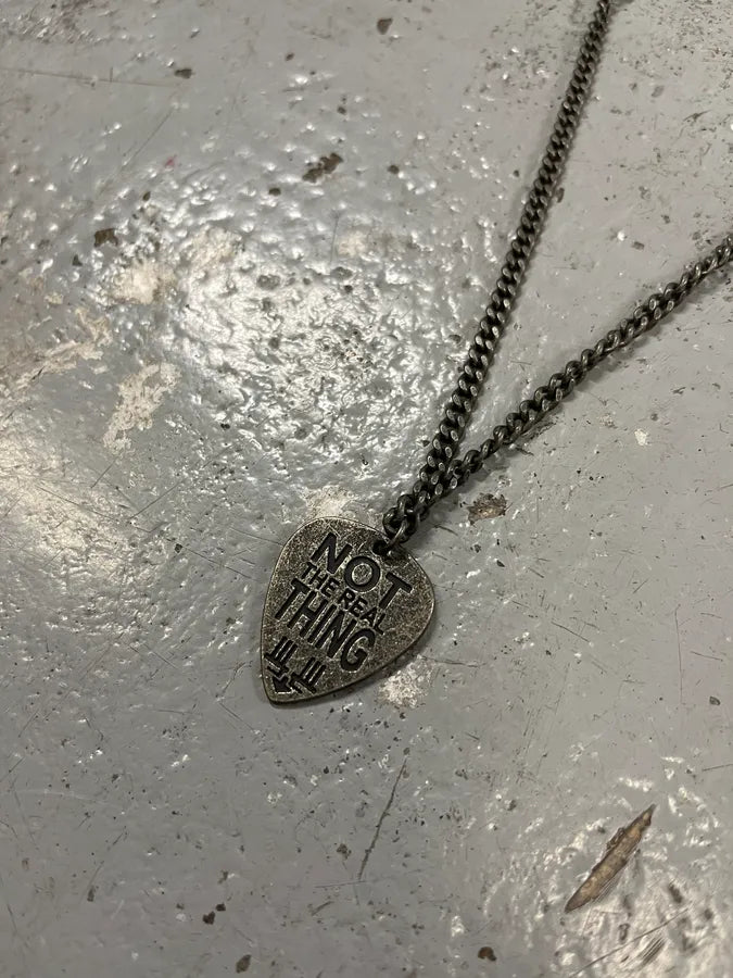 2000s Marithé + François Girbaud Metal Grey Guitarist Necklace dpynmLj 1
