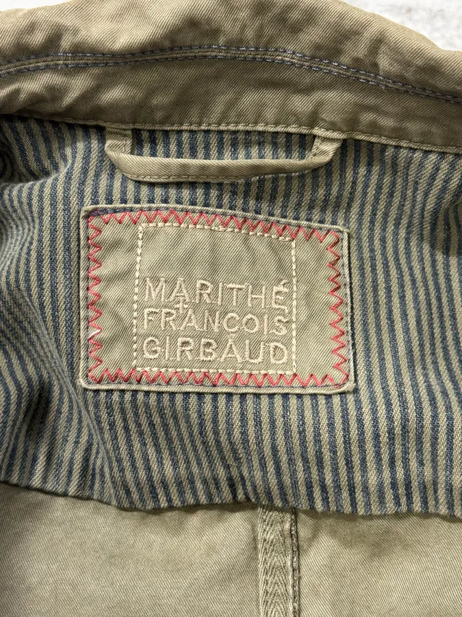 2000s Marithé + François Girbaud Military Green Distressed Blazer Jacket aLPGhJT 7