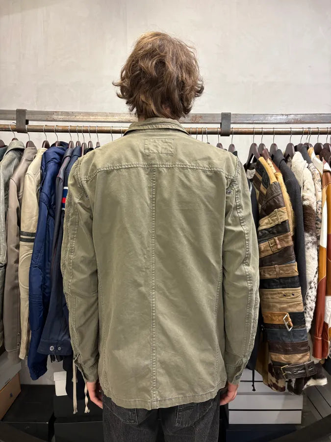 2000s Marithé + François Girbaud Military Green Distressed Blazer Jacket JQogpGs 4