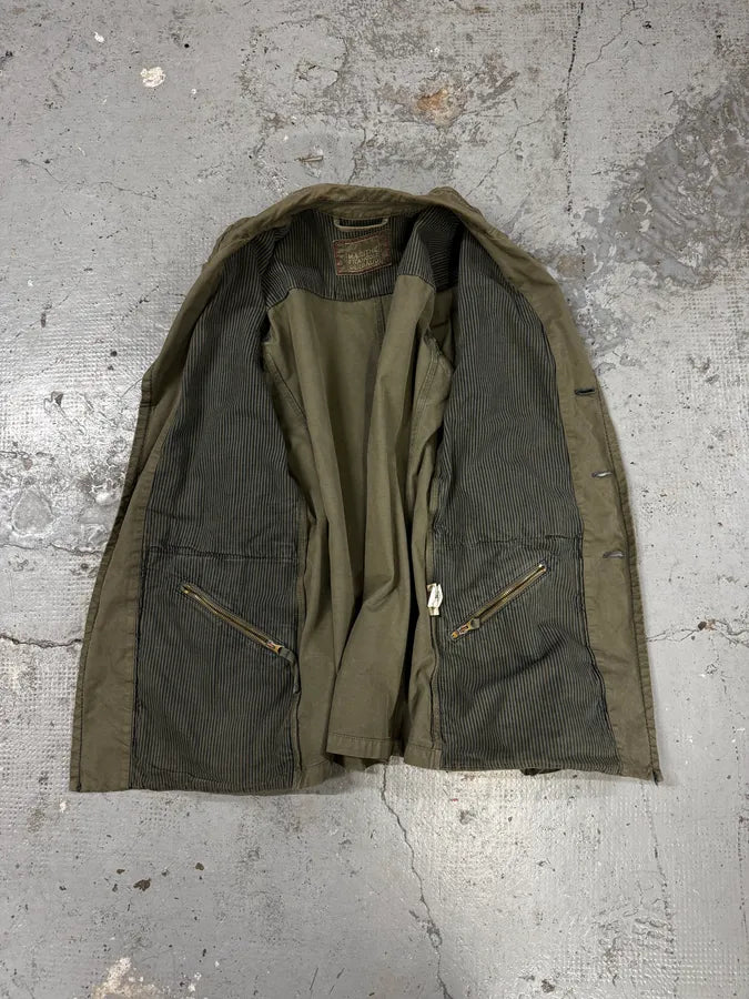 2000s Marithé + François Girbaud Military Green Distressed Blazer Jacket JQogpGs 6