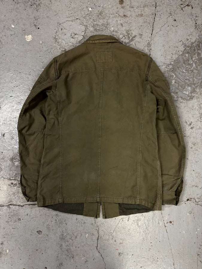 2000s Marithé + François Girbaud Military Green Distressed Blazer Jacket aLPGhJT 3
