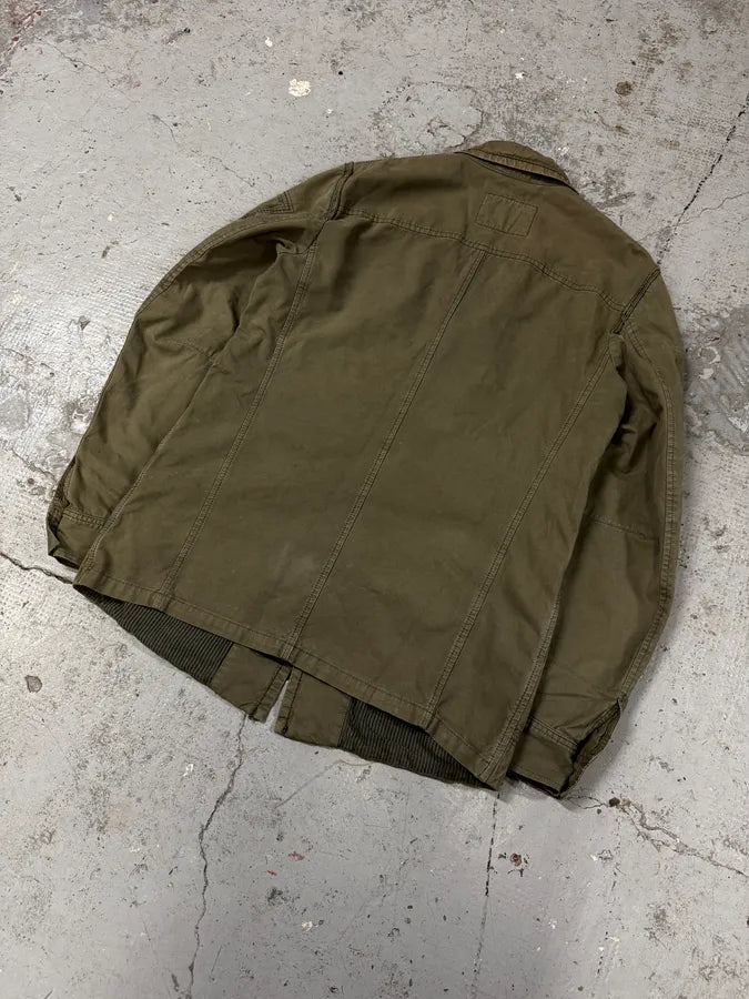 2000s Marithé + François Girbaud Military Green Distressed Blazer Jacket JQogpGs 5