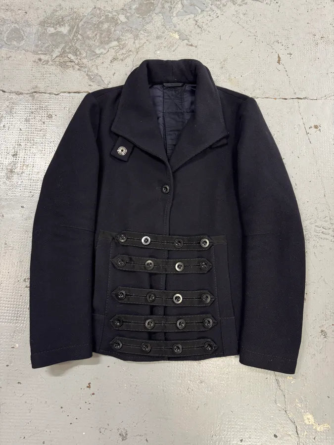 2000s Marithé + François Girbaud Napoleon Navy Wool Jacket mkhRytL 0