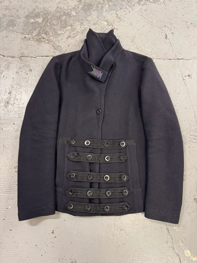2000s Marithé + François Girbaud Napoleon Navy Wool Jacket mkhRytL 4
