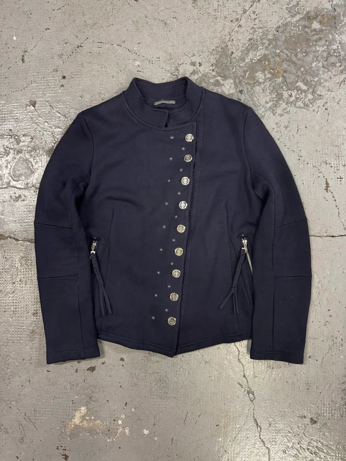 2000s Marithé + François Girbaud Navy Asymmetrical Buttoned Jacket JedRGvj 0