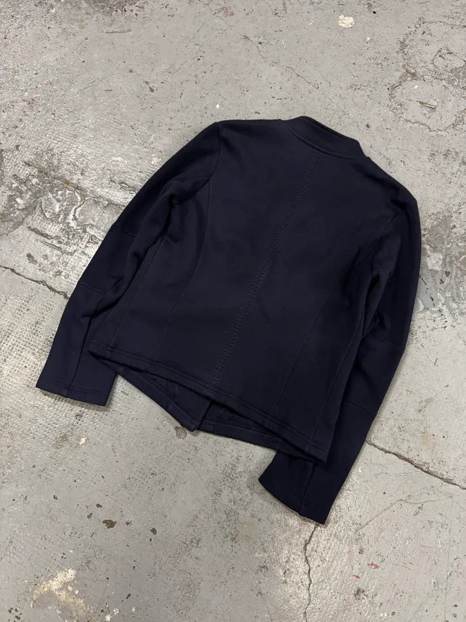 2000s Marithé + François Girbaud Navy Asymmetrical Buttoned Jacket JedRGvj 5