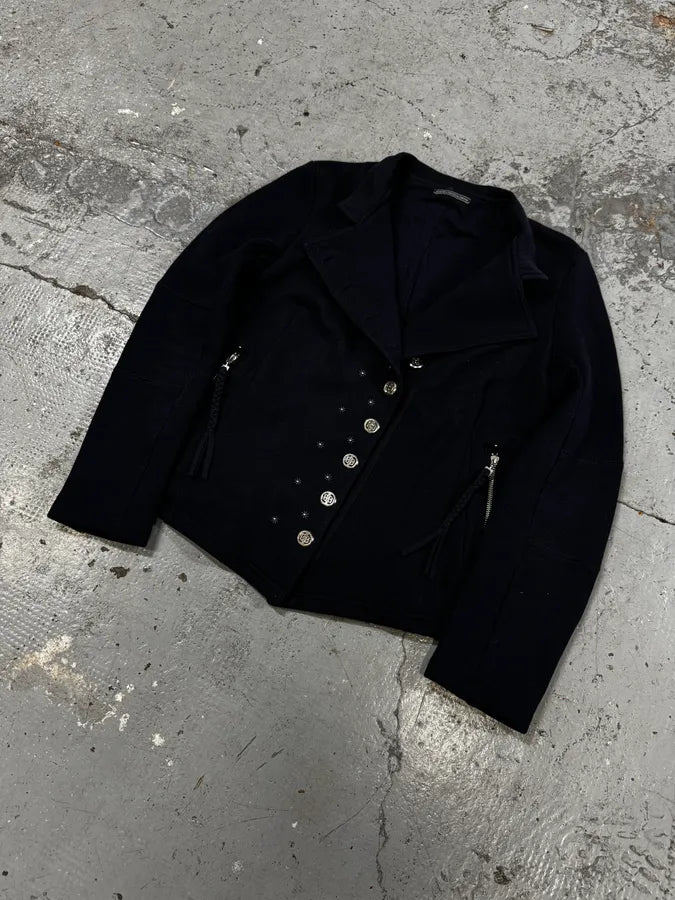 2000s Marithé + François Girbaud Navy Asymmetrical Buttoned Jacket JedRGvj 2