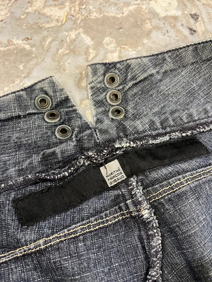 2000s Marithé + François Girbaud Navy Brut Denim Flared Contemporary Jeans dXGmdqQ 10