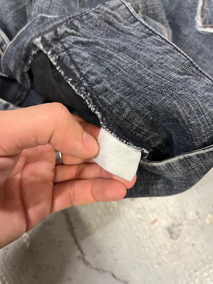 2000s Marithé + François Girbaud Navy Brut Denim Flared Contemporary Jeans dXGmdqQ 11