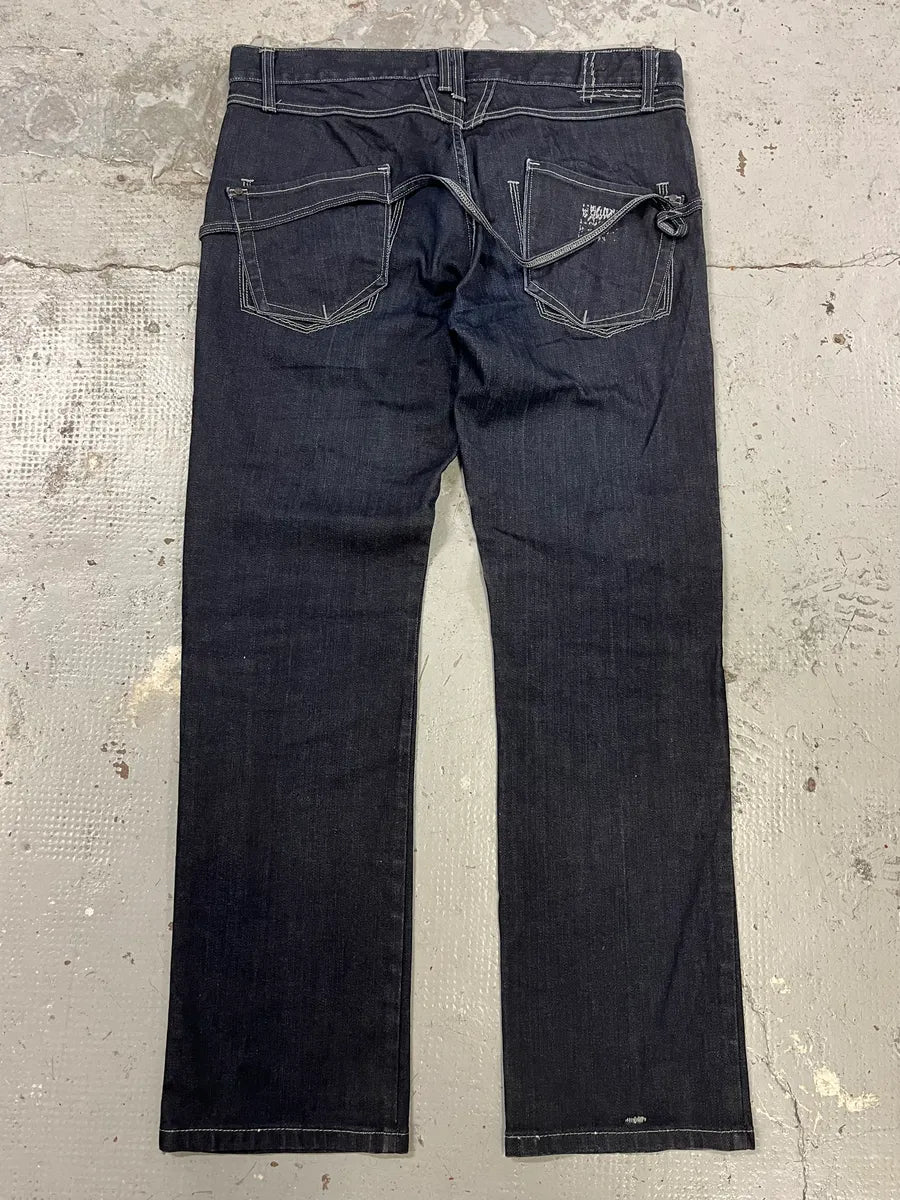 2000s Marithé + François Girbaud Navy Brut Denim Jeans goidAKd 6